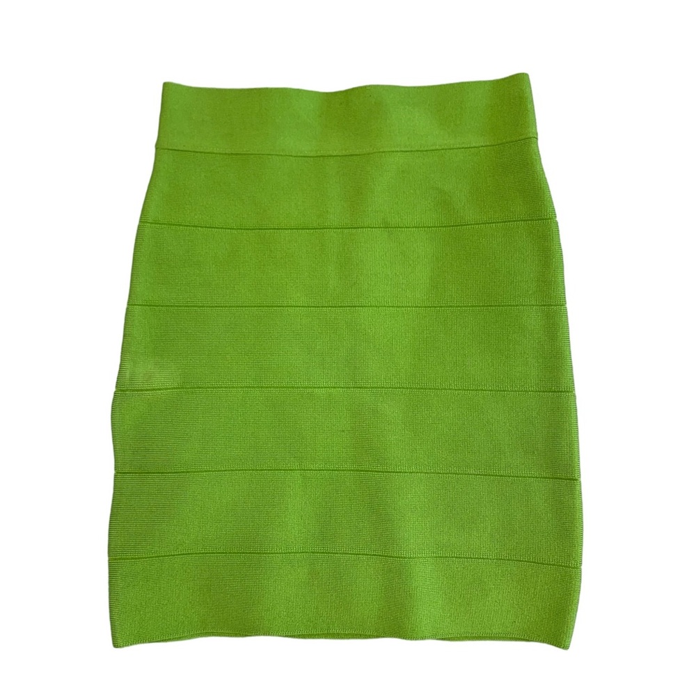 Vintage Green High Waisted Mini Skirt with Zipper